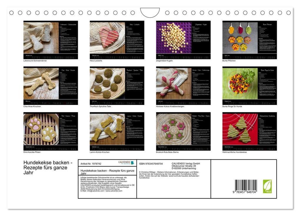 Weitere Ansicht: Hundekekse backen - Rezepte fürs ganze Jahr (Wandkalender 2026 DIN A4 quer), CALVENDO Monatskalender | Calvendo, Christina Williger