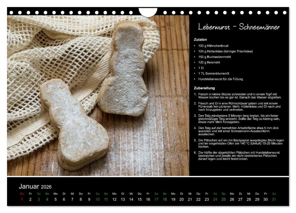 Weitere Ansicht: Hundekekse backen - Rezepte fürs ganze Jahr (Wandkalender 2026 DIN A4 quer), CALVENDO Monatskalender | Calvendo, Christina Williger