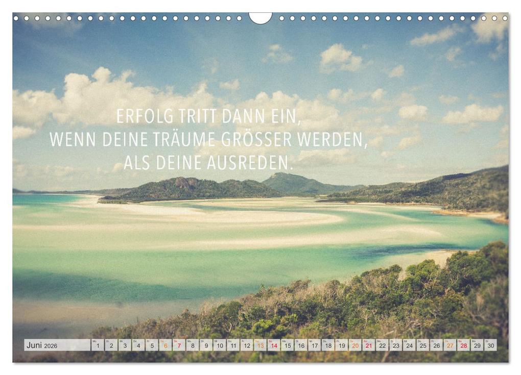 Weitere Ansicht: Träume - Motivationssprüche für Dich (Wandkalender 2026 DIN A3 quer), CALVENDO Monatskalender | Calvendo, Dirk Meutzner