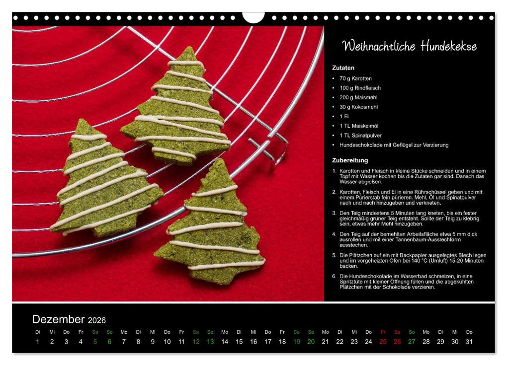 Weitere Ansicht: Hundekekse backen - Rezepte fürs ganze Jahr (Wandkalender 2026 DIN A3 quer), CALVENDO Monatskalender | Calvendo, Christina Williger