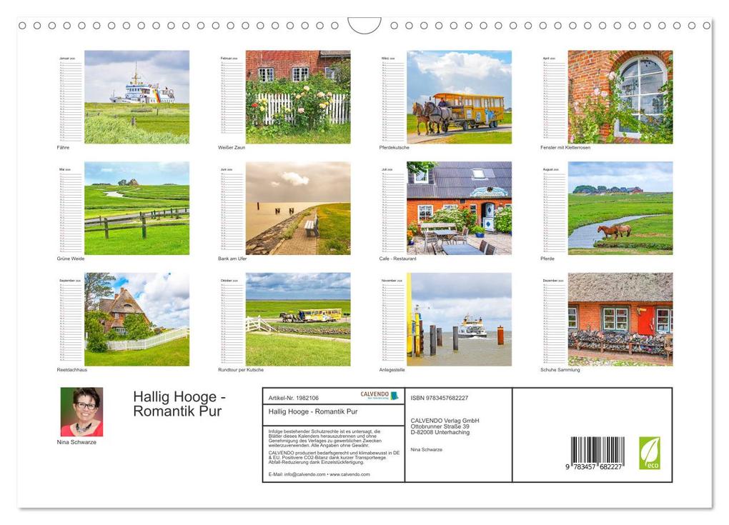 Weitere Ansicht: Hallig Hooge - Romantik Pur (Wandkalender 2026 DIN A3 quer), CALVENDO Monatskalender | Nina Schwarze, Calvendo
