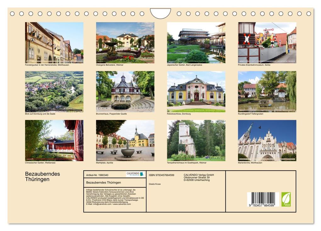 Weitere Ansicht: Bezauberndes Thüringen (Wandkalender 2026 DIN A4 quer), CALVENDO Monatskalender | Gisela Kruse, Calvendo