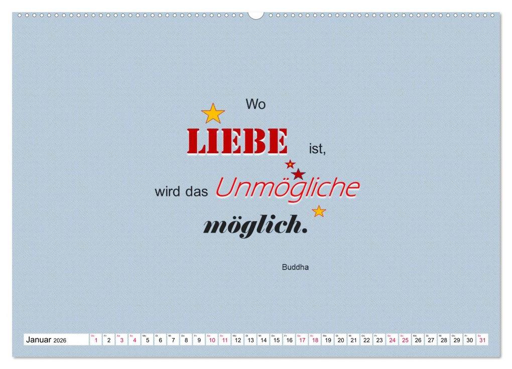Weitere Ansicht: Zitate und Sprüche In Sachen LIEBE (Wandkalender 2026 DIN A2 quer), CALVENDO Monatskalender | Angelika Keller, Calvendo