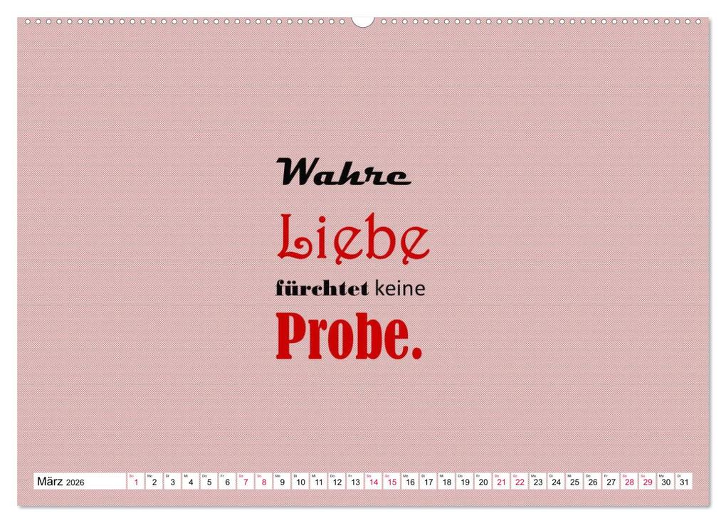 Weitere Ansicht: Zitate und Sprüche In Sachen LIEBE (Wandkalender 2026 DIN A2 quer), CALVENDO Monatskalender | Angelika Keller, Calvendo
