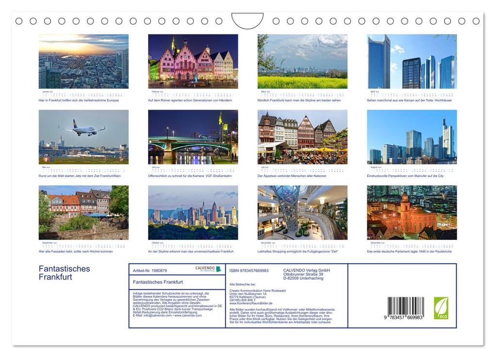 Weitere Ansicht: Fantastisches Frankfurt (Wandkalender 2026 DIN A4 quer), CALVENDO Monatskalender | Hans Rodewald CreativK.de, Calvendo
