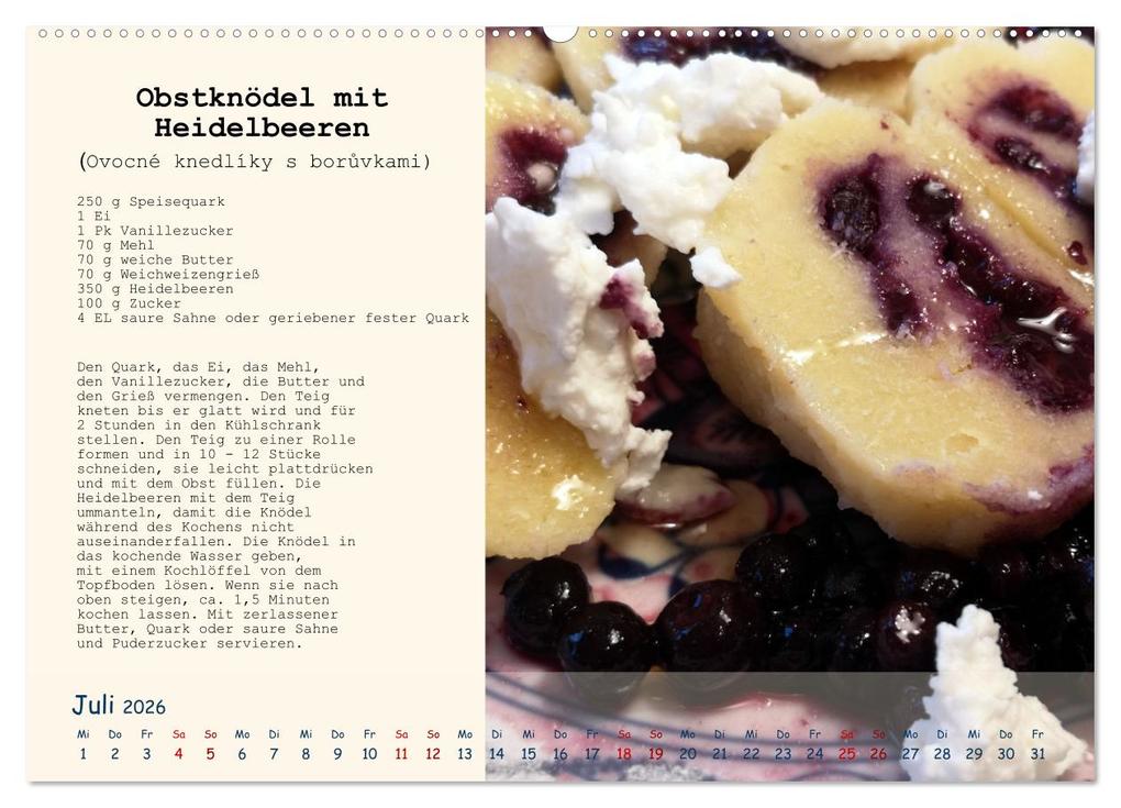 Weitere Ansicht: Böhmen - Rezepte und Klassiker aus meiner Kindheit (Wandkalender 2026 DIN A2 quer), CALVENDO Monatskalender | Dana Havlikova, Calvendo