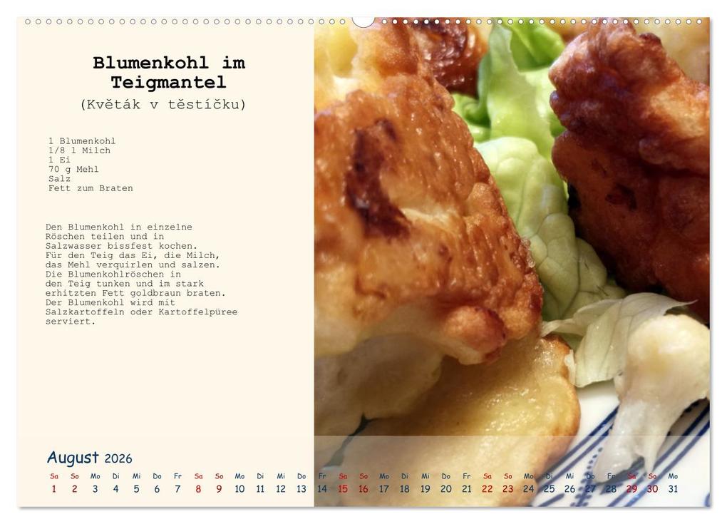 Weitere Ansicht: Böhmen - Rezepte und Klassiker aus meiner Kindheit (Wandkalender 2026 DIN A2 quer), CALVENDO Monatskalender | Dana Havlikova, Calvendo