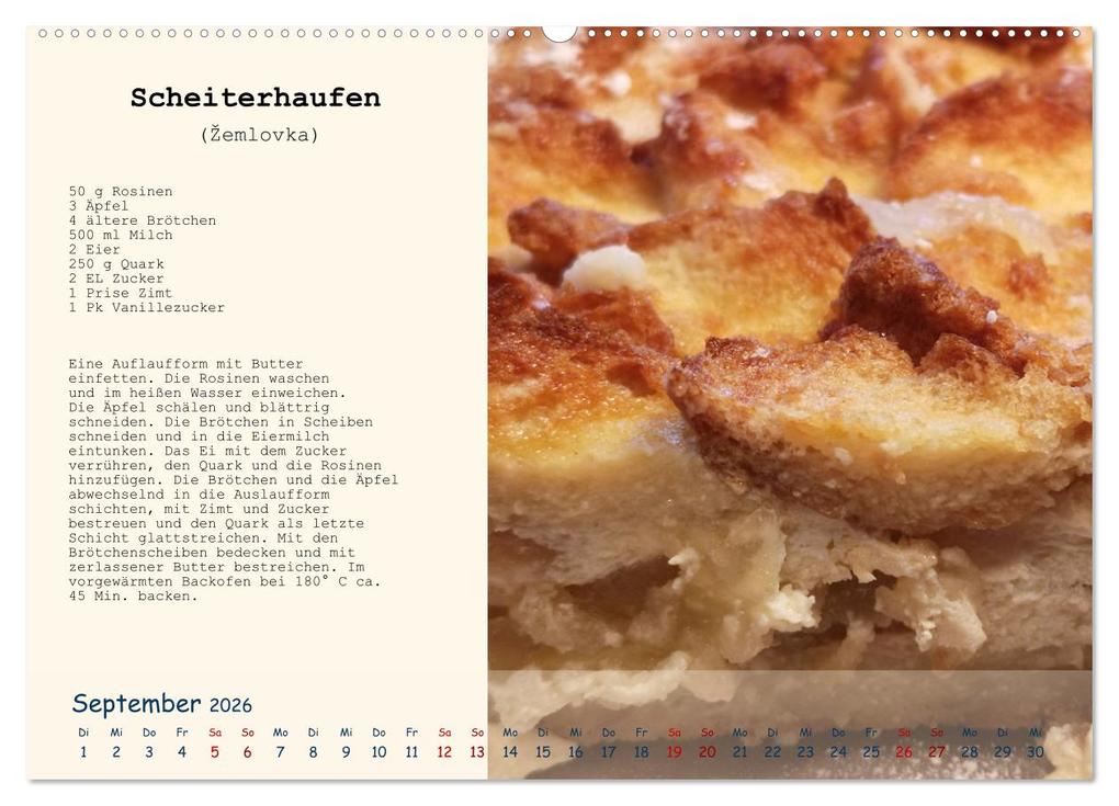 Weitere Ansicht: Böhmen - Rezepte und Klassiker aus meiner Kindheit (Wandkalender 2026 DIN A2 quer), CALVENDO Monatskalender | Dana Havlikova, Calvendo