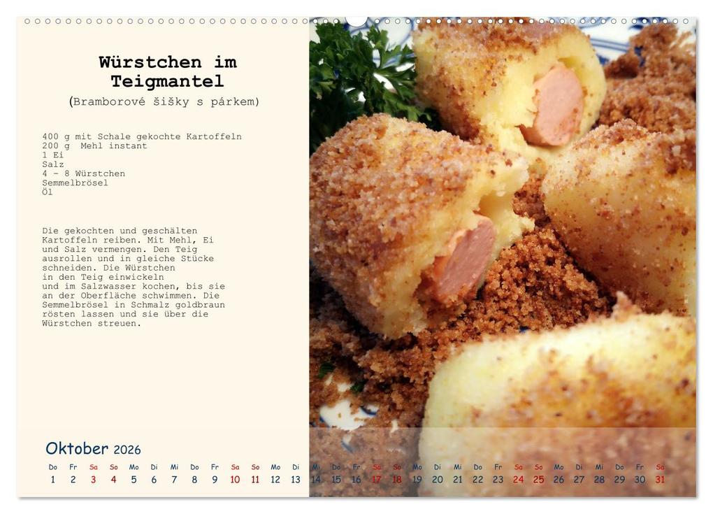 Weitere Ansicht: Böhmen - Rezepte und Klassiker aus meiner Kindheit (Wandkalender 2026 DIN A2 quer), CALVENDO Monatskalender | Dana Havlikova, Calvendo