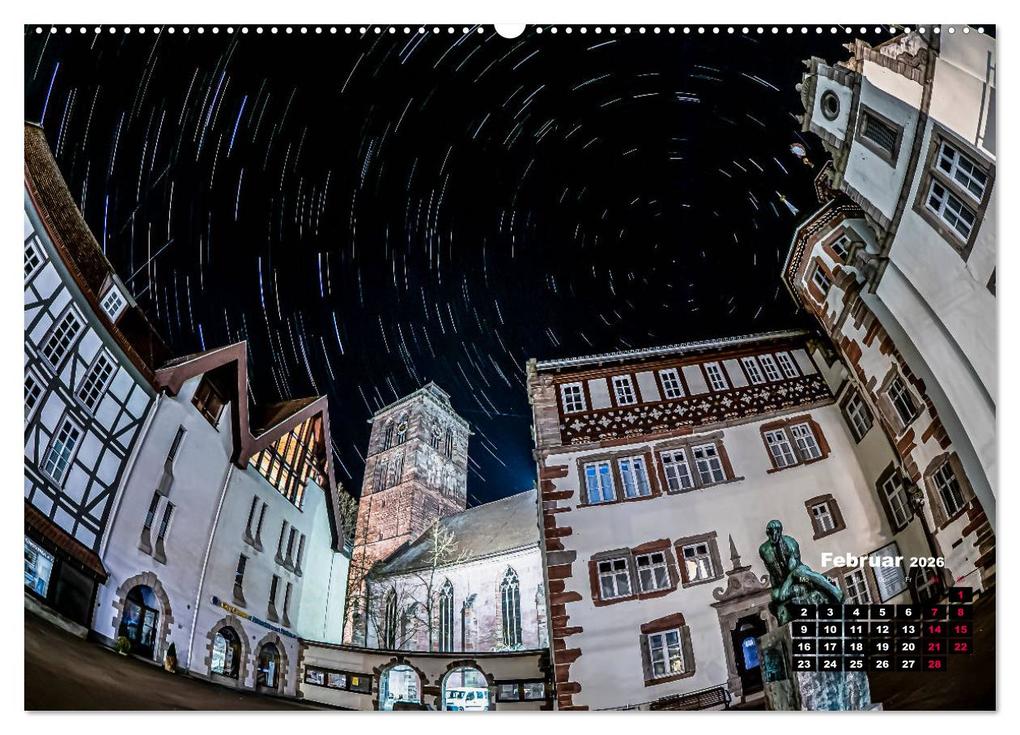 Weitere Ansicht: Sternspuren über Bad Hersfeld (hochwertiger Premium Wandkalender 2026 DIN A2 quer), Kunstdruck in Hochglanz | Steffen Sennewald, Calvendo