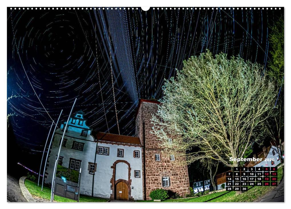 Weitere Ansicht: Sternspuren über Bad Hersfeld (hochwertiger Premium Wandkalender 2026 DIN A2 quer), Kunstdruck in Hochglanz | Steffen Sennewald, Calvendo