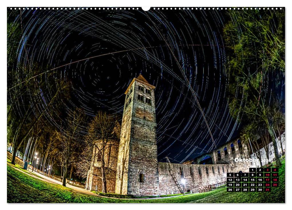 Weitere Ansicht: Sternspuren über Bad Hersfeld (hochwertiger Premium Wandkalender 2026 DIN A2 quer), Kunstdruck in Hochglanz | Steffen Sennewald, Calvendo