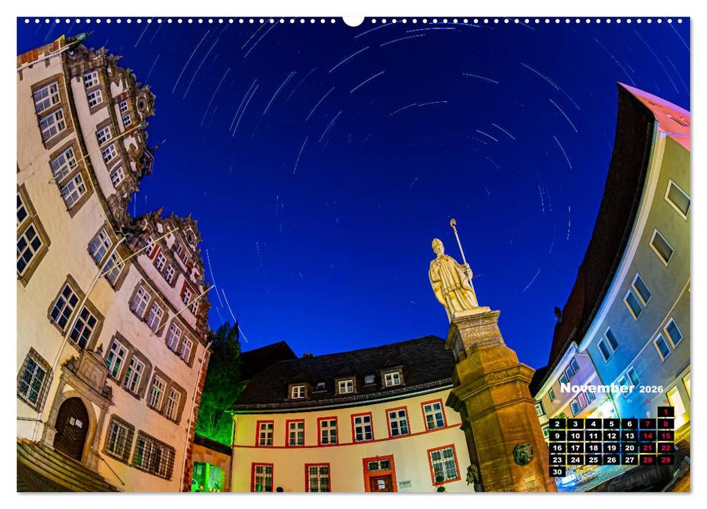 Weitere Ansicht: Sternspuren über Bad Hersfeld (hochwertiger Premium Wandkalender 2026 DIN A2 quer), Kunstdruck in Hochglanz | Steffen Sennewald, Calvendo