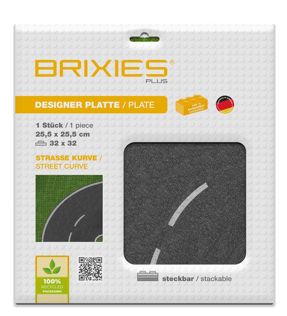 Weitere Ansicht: BRIXIES 225006 - Platte 32 x 32 Strasse kurve, Fotorealistische Bauplatte, 1 Stück