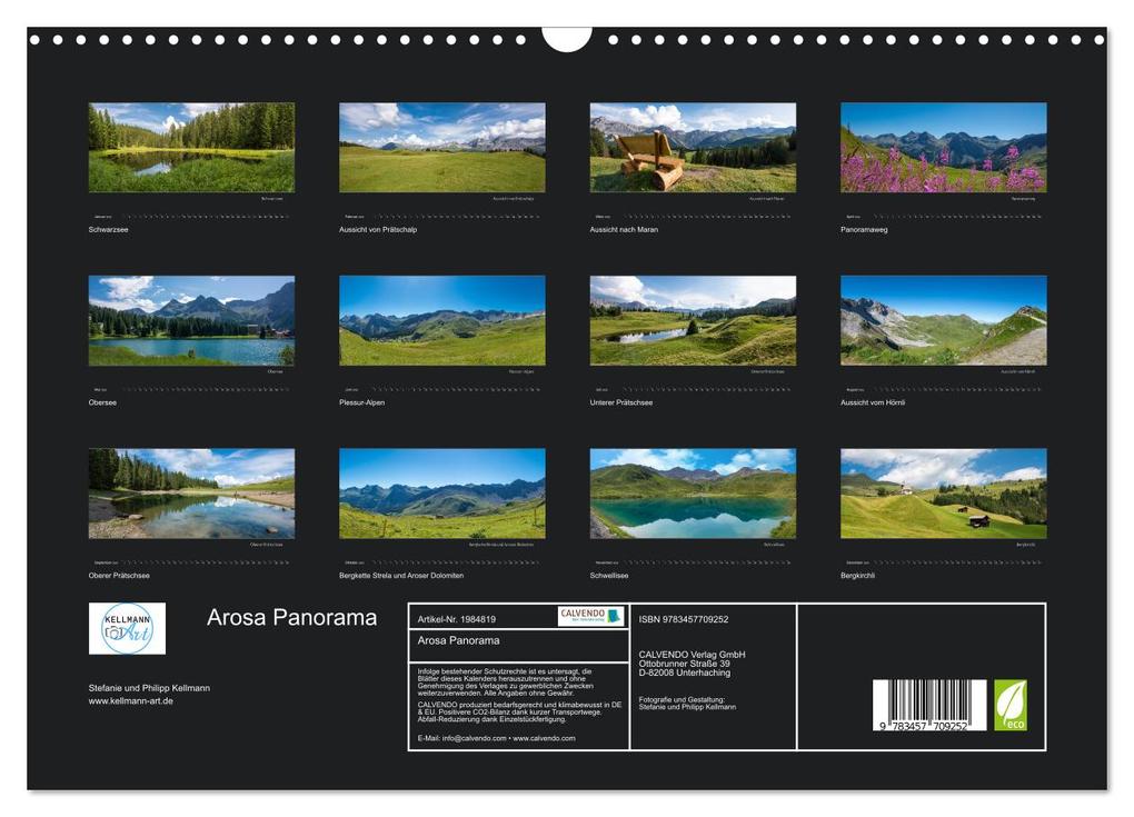 Weitere Ansicht: Arosa Panorama (Wandkalender 2026 DIN A3 quer), CALVENDO Monatskalender | Calvendo, Stefanie und Philipp Kellmann