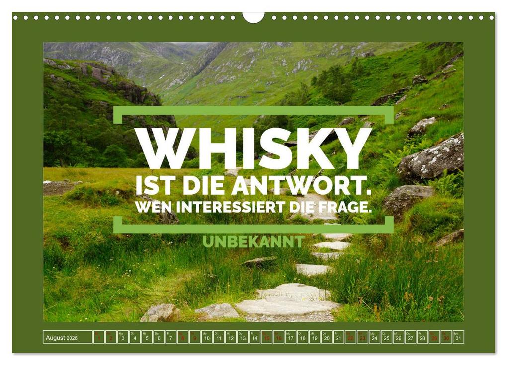 Weitere Ansicht: Whisky-Weisheiten (Wandkalender 2026 DIN A3 quer), CALVENDO Monatskalender | Calvendo, Anke Grau