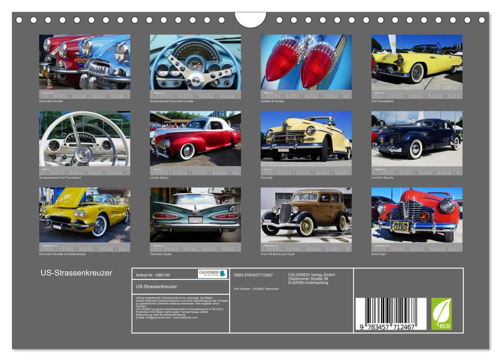 Weitere Ansicht: US-Strassenkreuzer (Wandkalender 2026 DIN A4 quer), CALVENDO Monatskalender | Calvendo, Arie Wubben - CH-8942 Oberrieden
