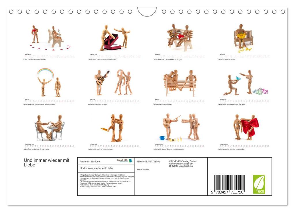 Weitere Ansicht: Und immer wieder mit Liebe (Wandkalender 2026 DIN A4 quer), CALVENDO Monatskalender | Calvendo, Kerstin Waurick