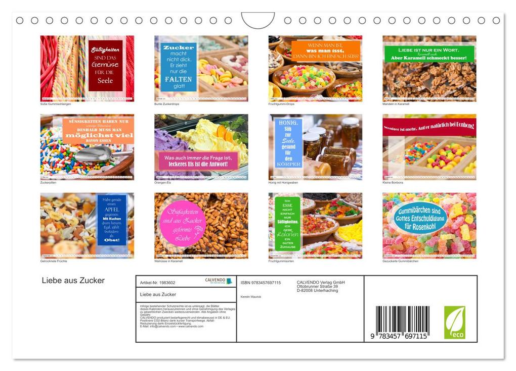 Weitere Ansicht: Liebe aus Zucker (Wandkalender 2026 DIN A4 quer), CALVENDO Monatskalender | Calvendo, Kerstin Waurick