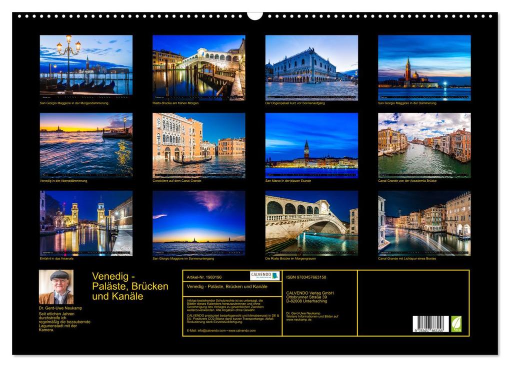 Weitere Ansicht: Venedig - Paläste, Brücken und Kanäle (Wandkalender 2026 DIN A2 quer), CALVENDO Monatskalender | Calvendo, Gerd-Uwe Neukamp