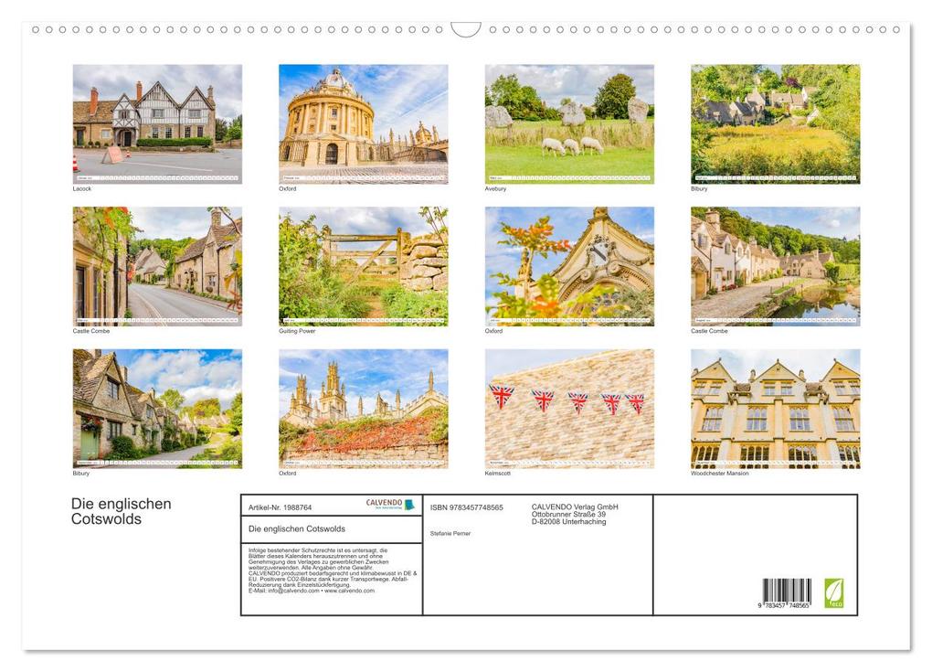 Weitere Ansicht: Die englischen Cotswolds (Wandkalender 2026 DIN A2 quer), CALVENDO Monatskalender | Stefanie Perner, Calvendo