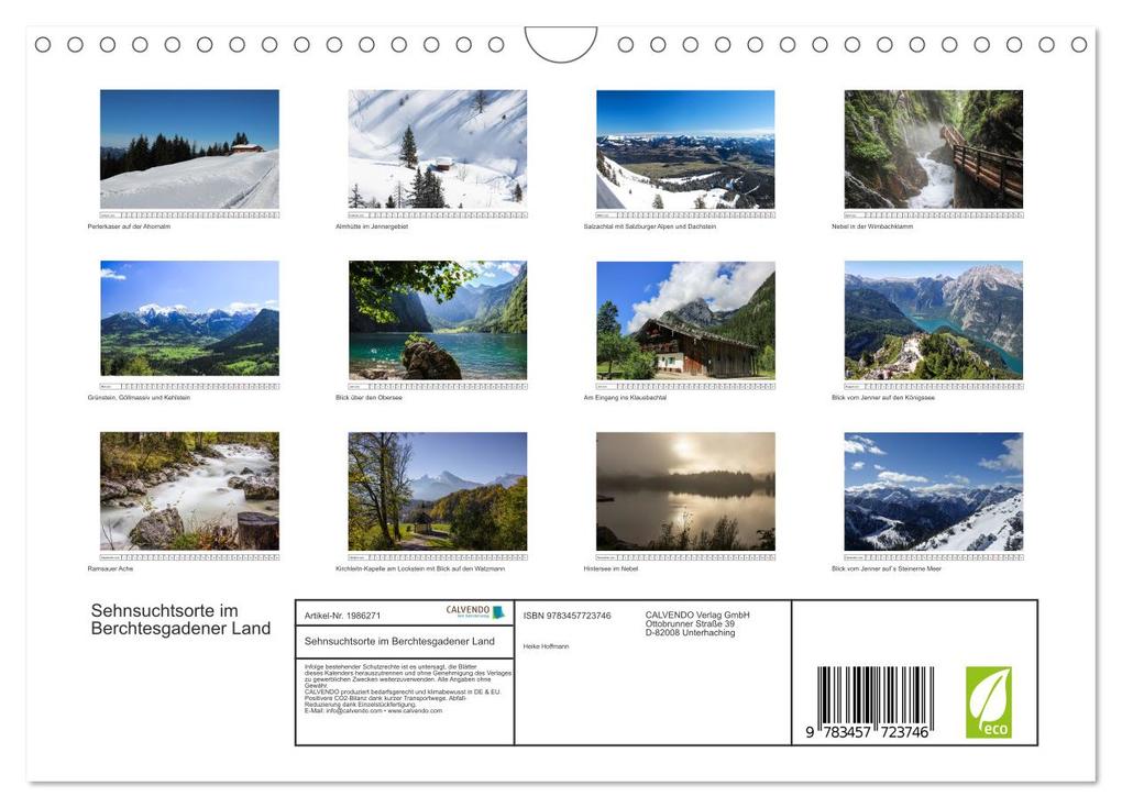 Weitere Ansicht: Sehnsuchtsorte im Berchtesgadener Land (Wandkalender 2026 DIN A4 quer), CALVENDO Monatskalender | Heike Hoffmann, Calvendo