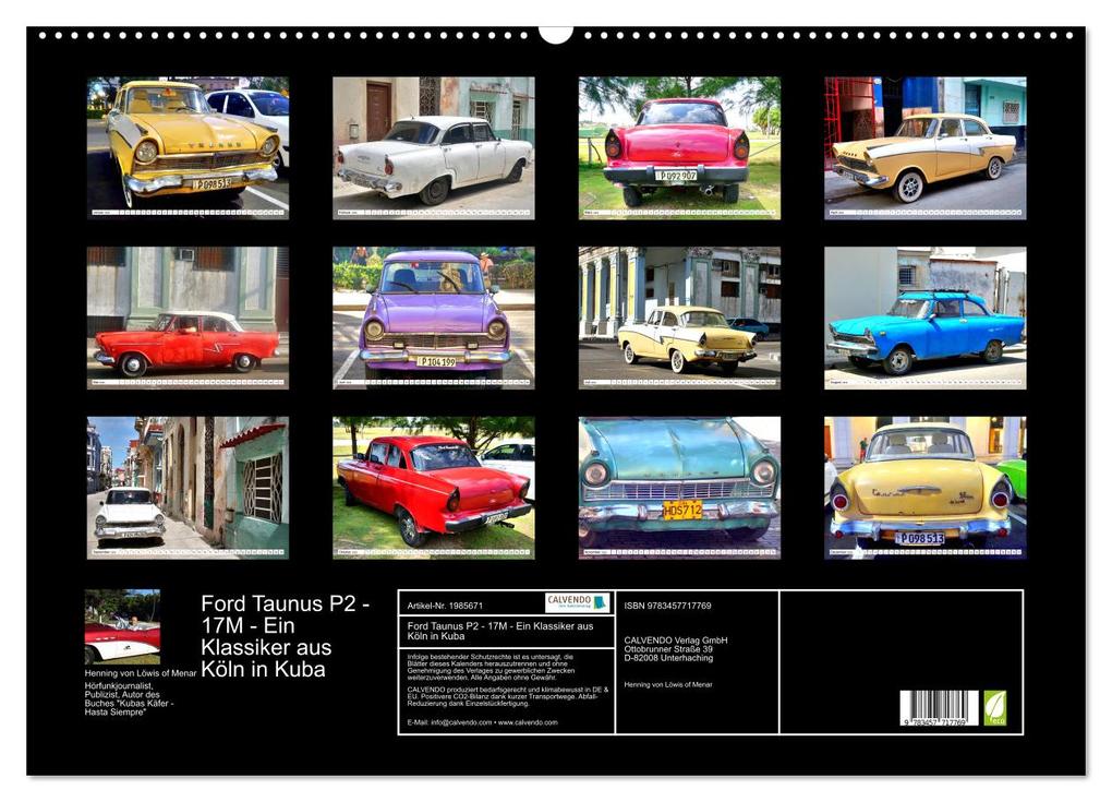 Weitere Ansicht: Ford Taunus P2 - 17M - Ein Klassiker aus Köln in Kuba (Wandkalender 2026 DIN A2 quer), CALVENDO Monatskalender | Henning von Löwis of Menar, Calvendo