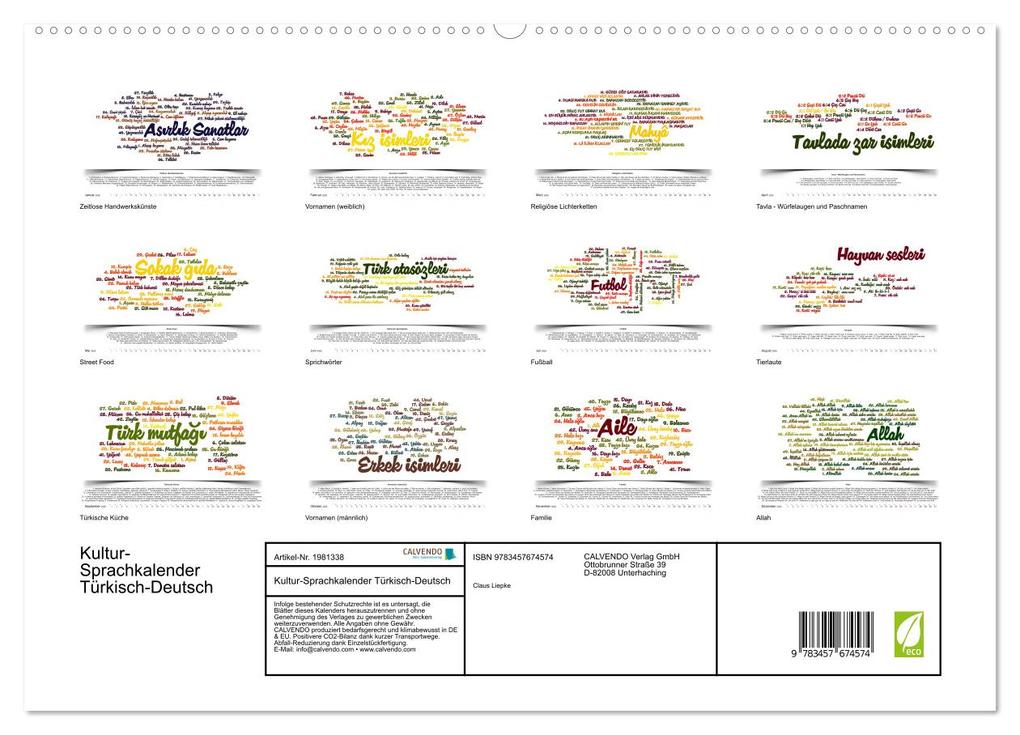 Weitere Ansicht: Kultur-Sprachkalender Türkisch-Deutsch (hochwertiger Premium Wandkalender 2026 DIN A2 quer), Kunstdruck in Hochglanz | Claus Liepke, Calvendo