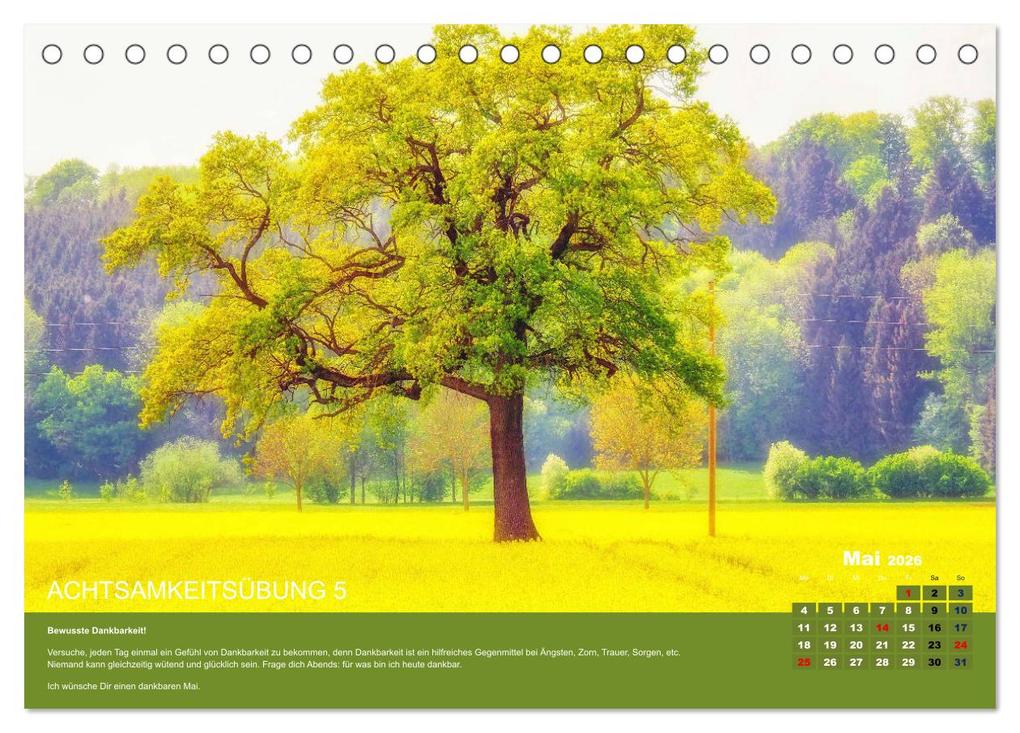 Weitere Ansicht: Achtsamkeit, 12 Übungen zu mehr Achtsamkeit. (Tischkalender 2026 DIN A5 quer), CALVENDO Monatskalender | VogtArt VogtArt, Calvendo, VogtArt