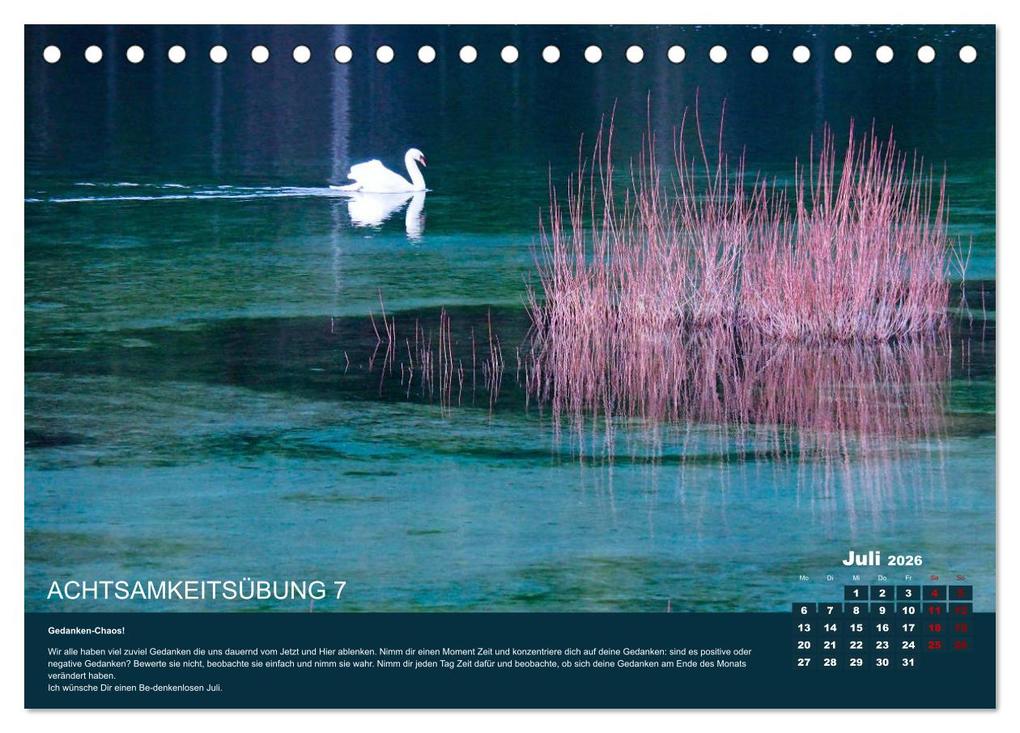 Weitere Ansicht: Achtsamkeit, 12 Übungen zu mehr Achtsamkeit. (Tischkalender 2026 DIN A5 quer), CALVENDO Monatskalender | VogtArt VogtArt, Calvendo, VogtArt