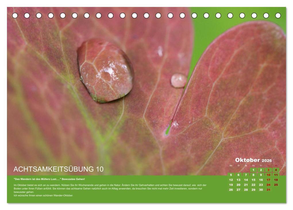 Weitere Ansicht: Achtsamkeit, 12 Übungen zu mehr Achtsamkeit. (Tischkalender 2026 DIN A5 quer), CALVENDO Monatskalender | VogtArt VogtArt, Calvendo, VogtArt