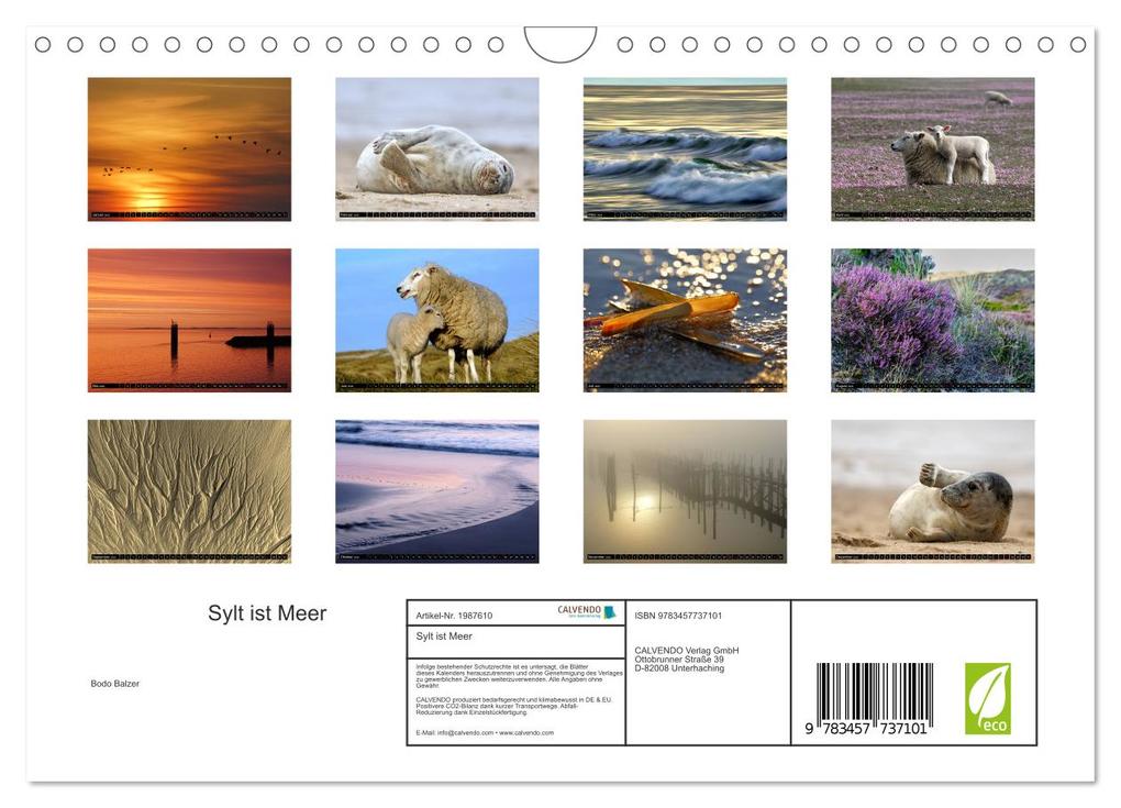 Weitere Ansicht: Sylt ist Meer (Wandkalender 2026 DIN A4 quer), CALVENDO Monatskalender | Bodo Balzer, Calvendo