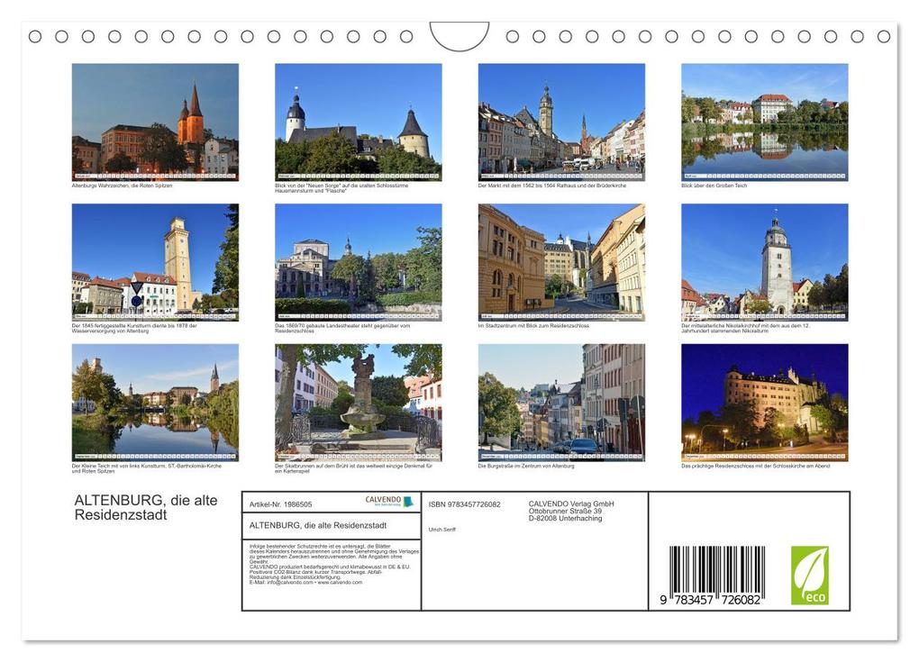 Weitere Ansicht: ALTENBURG, die alte Residenzstadt (Wandkalender 2026 DIN A4 quer), CALVENDO Monatskalender | Ulrich Senff, Calvendo
