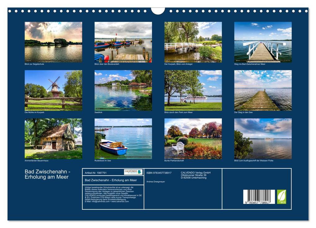 Weitere Ansicht: Bad Zwischenahn - Erholung am Meer (Wandkalender 2026 DIN A3 quer), CALVENDO Monatskalender | Andrea Dreegmeyer, Calvendo