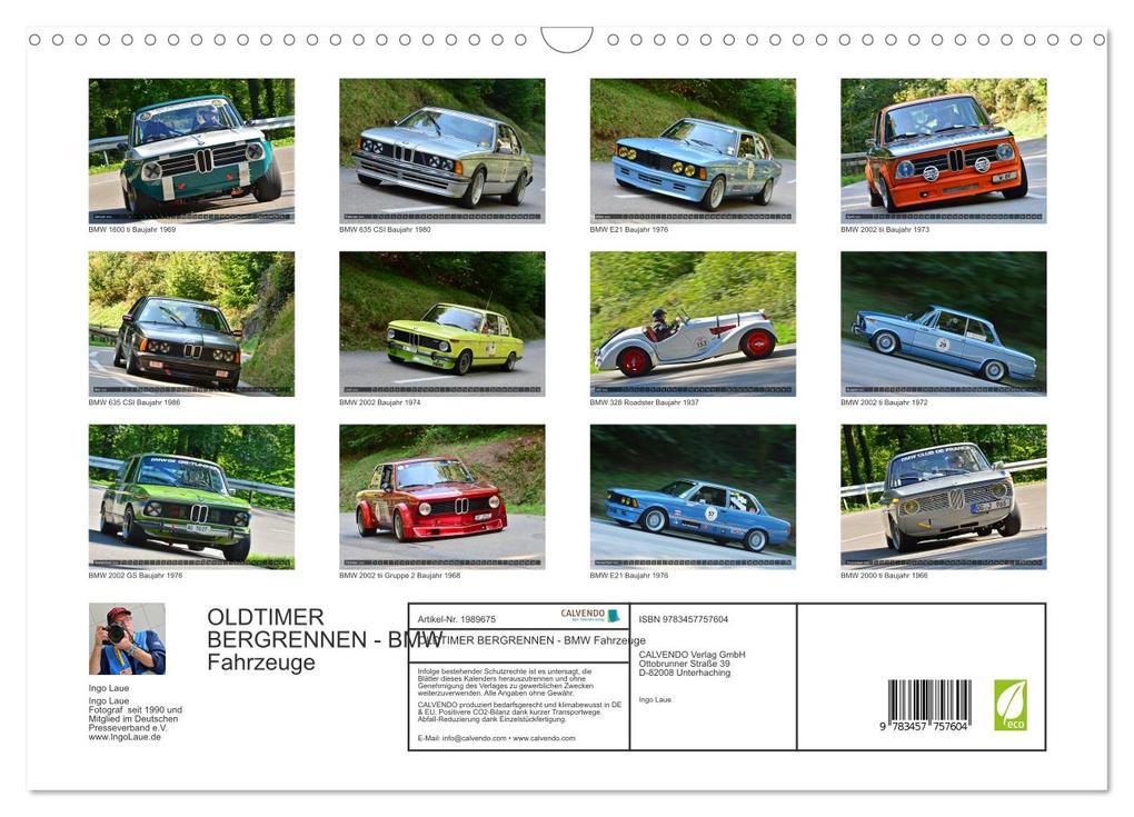 Weitere Ansicht: OLDTIMER BERGRENNEN - BMW Fahrzeuge (Wandkalender 2026 DIN A3 quer), CALVENDO Monatskalender | Calvendo, Ingo Laue