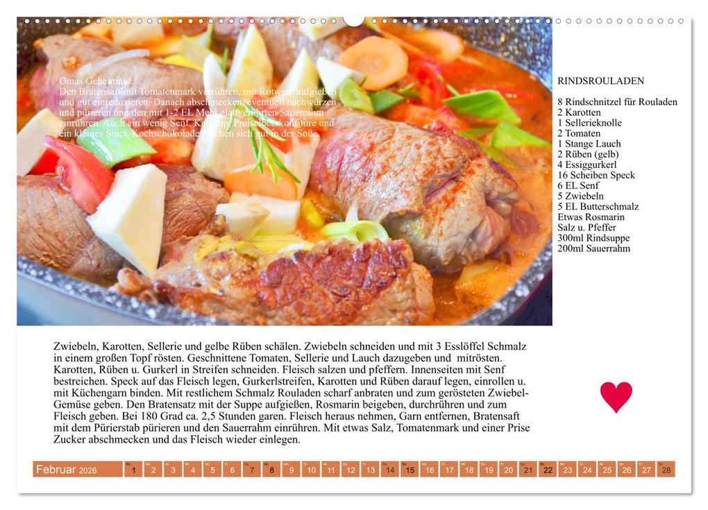 Weitere Ansicht: Österreichische Hauptgerichte. Küchenkalender mit den Klassikern! (hochwertiger Premium Wandkalender 2026 DIN A2 quer), Kunstdruck in Hochglanz | Calvendo, Rose Hurley