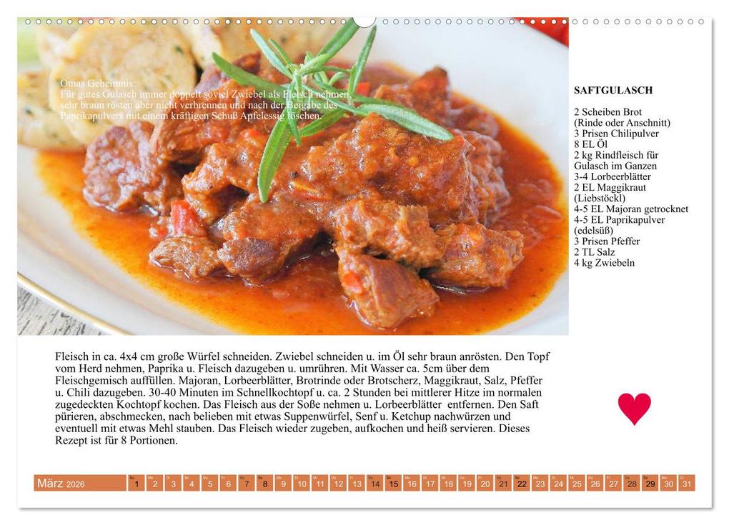 Weitere Ansicht: Österreichische Hauptgerichte. Küchenkalender mit den Klassikern! (hochwertiger Premium Wandkalender 2026 DIN A2 quer), Kunstdruck in Hochglanz | Calvendo, Rose Hurley