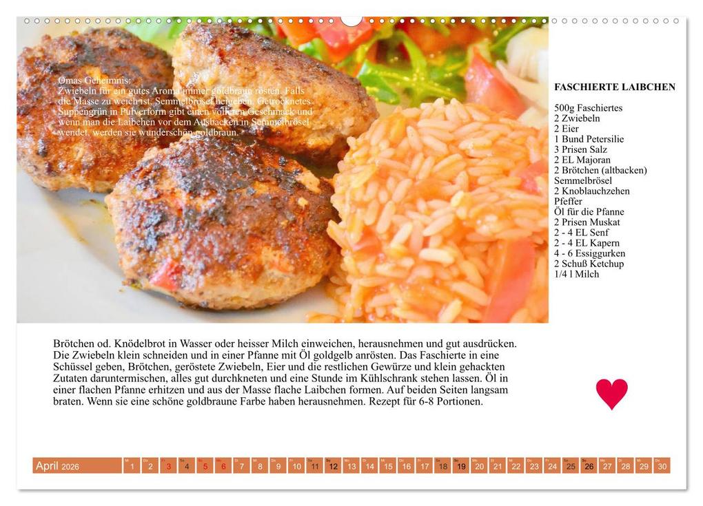 Weitere Ansicht: Österreichische Hauptgerichte. Küchenkalender mit den Klassikern! (hochwertiger Premium Wandkalender 2026 DIN A2 quer), Kunstdruck in Hochglanz | Calvendo, Rose Hurley