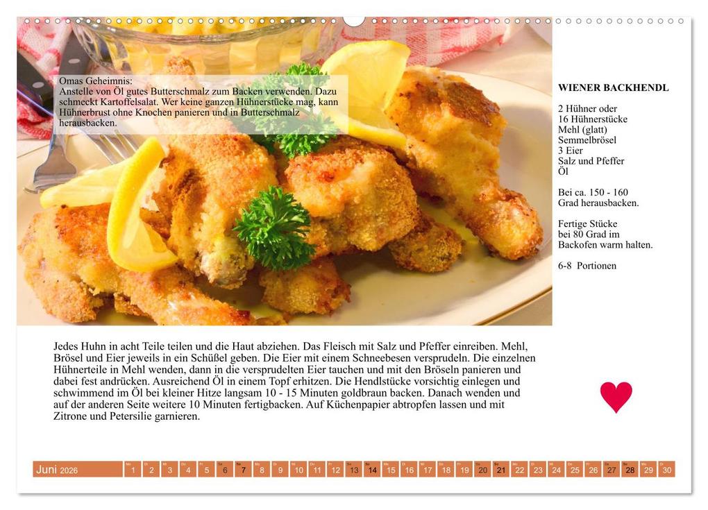 Weitere Ansicht: Österreichische Hauptgerichte. Küchenkalender mit den Klassikern! (hochwertiger Premium Wandkalender 2026 DIN A2 quer), Kunstdruck in Hochglanz | Calvendo, Rose Hurley