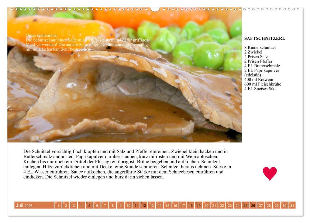 Weitere Ansicht: Österreichische Hauptgerichte. Küchenkalender mit den Klassikern! (hochwertiger Premium Wandkalender 2026 DIN A2 quer), Kunstdruck in Hochglanz | Calvendo, Rose Hurley