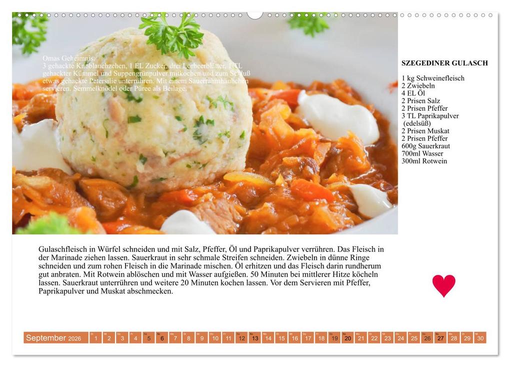 Weitere Ansicht: Österreichische Hauptgerichte. Küchenkalender mit den Klassikern! (hochwertiger Premium Wandkalender 2026 DIN A2 quer), Kunstdruck in Hochglanz | Calvendo, Rose Hurley