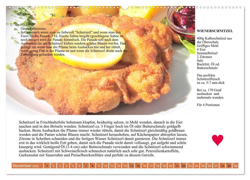 Weitere Ansicht: Österreichische Hauptgerichte. Küchenkalender mit den Klassikern! (hochwertiger Premium Wandkalender 2026 DIN A2 quer), Kunstdruck in Hochglanz | Calvendo, Rose Hurley