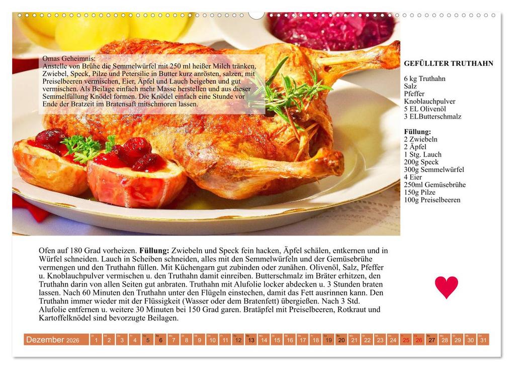 Weitere Ansicht: Österreichische Hauptgerichte. Küchenkalender mit den Klassikern! (hochwertiger Premium Wandkalender 2026 DIN A2 quer), Kunstdruck in Hochglanz | Calvendo, Rose Hurley