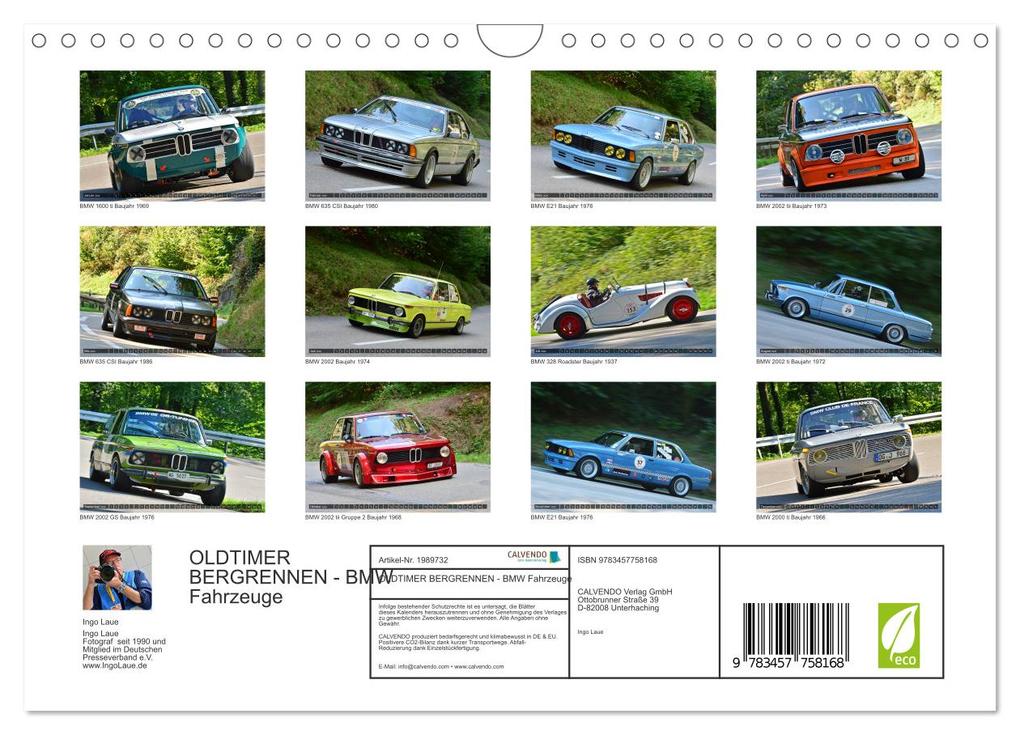 Weitere Ansicht: OLDTIMER BERGRENNEN - BMW Fahrzeuge (Wandkalender 2026 DIN A4 quer), CALVENDO Monatskalender | Calvendo, Ingo Laue