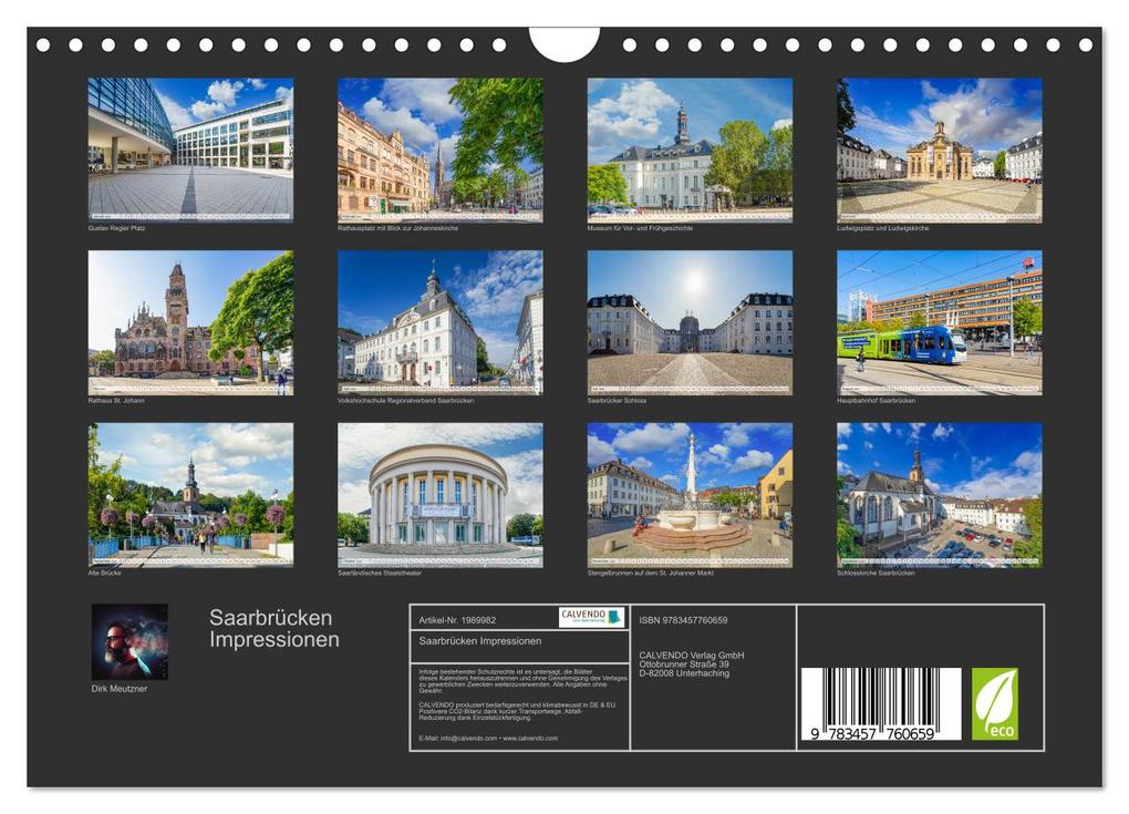 Weitere Ansicht: Saarbrücken Impressionen (Wandkalender 2026 DIN A4 quer), CALVENDO Monatskalender | Calvendo, Dirk Meutzner