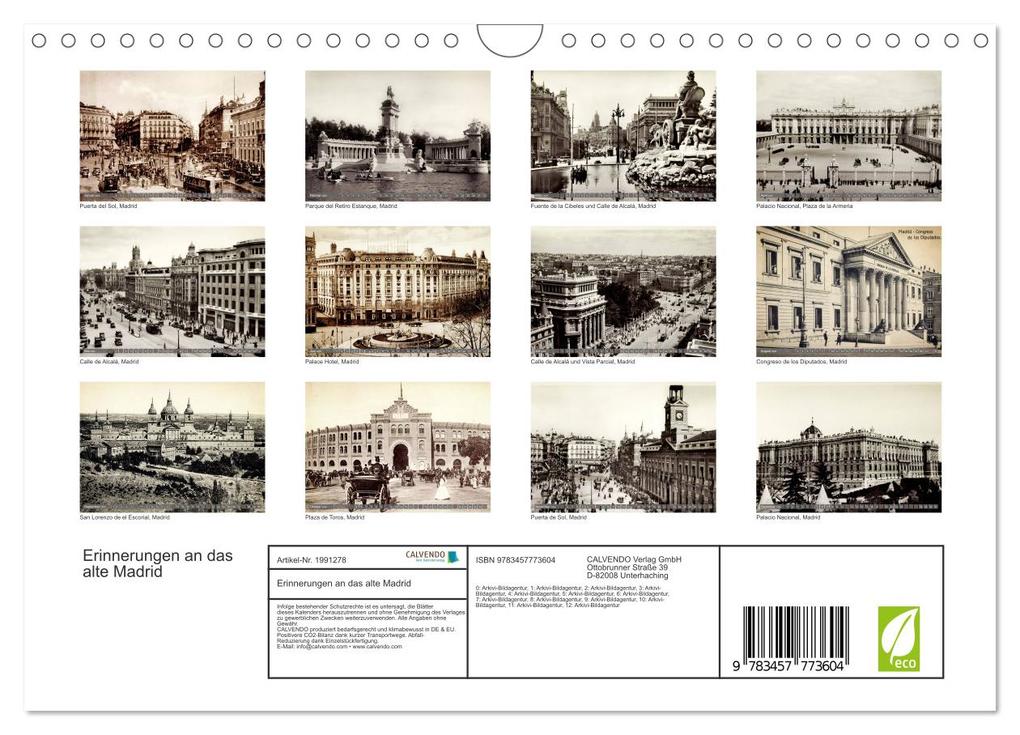 Weitere Ansicht: Erinnerungen an das alte Madrid (Wandkalender 2026 DIN A4 quer), CALVENDO Monatskalender | CALVENDO CALVENDO, Calvendo