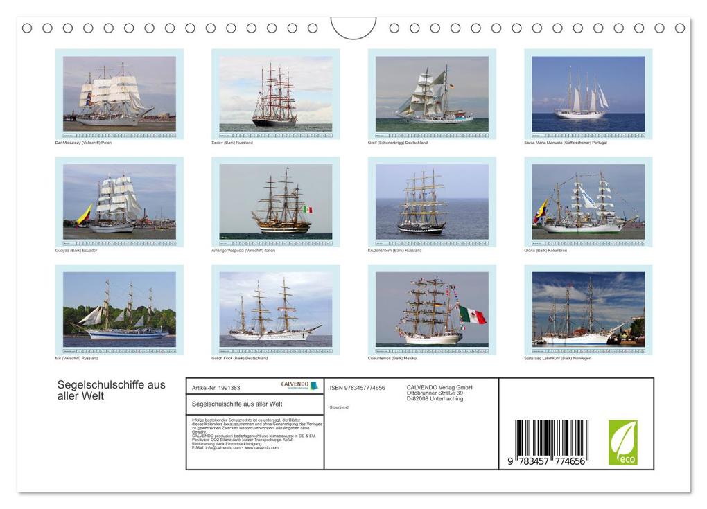 Weitere Ansicht: Segelschulschiffe aus aller Welt (Wandkalender 2026 DIN A4 quer), CALVENDO Monatskalender | Stoerti-md Stoerti-md, Calvendo, Stoerti-md