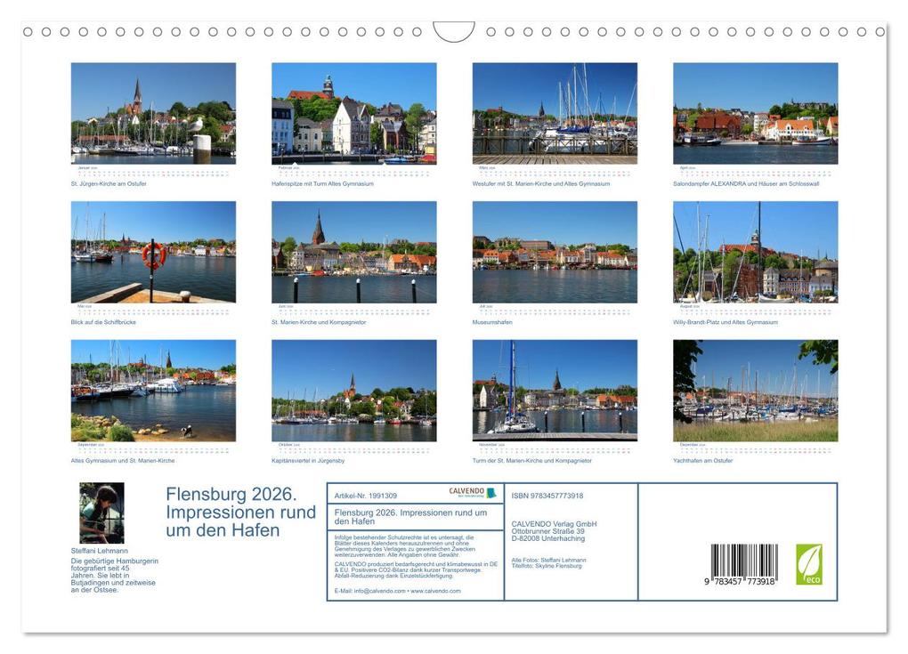 Weitere Ansicht: Flensburg 2026. Impressionen rund um den Hafen (Wandkalender 2026 DIN A3 quer), CALVENDO Monatskalender | Steffani Lehmann, Calvendo