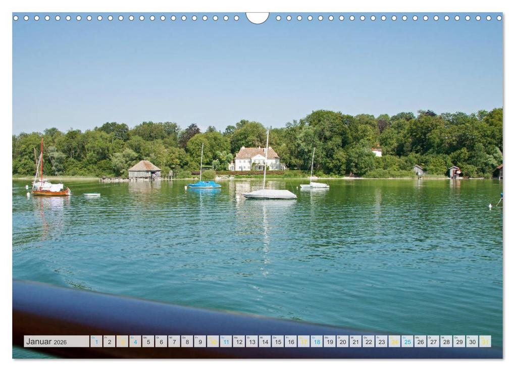 Weitere Ansicht: Vom Schiff aus gesehen - Mit dem Dampfer auf dem Ammersee (Wandkalender 2026 DIN A3 quer), CALVENDO Monatskalender | Martina Marten, Calvendo