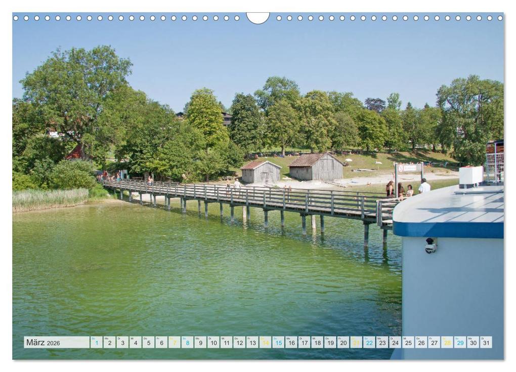 Weitere Ansicht: Vom Schiff aus gesehen - Mit dem Dampfer auf dem Ammersee (Wandkalender 2026 DIN A3 quer), CALVENDO Monatskalender | Martina Marten, Calvendo